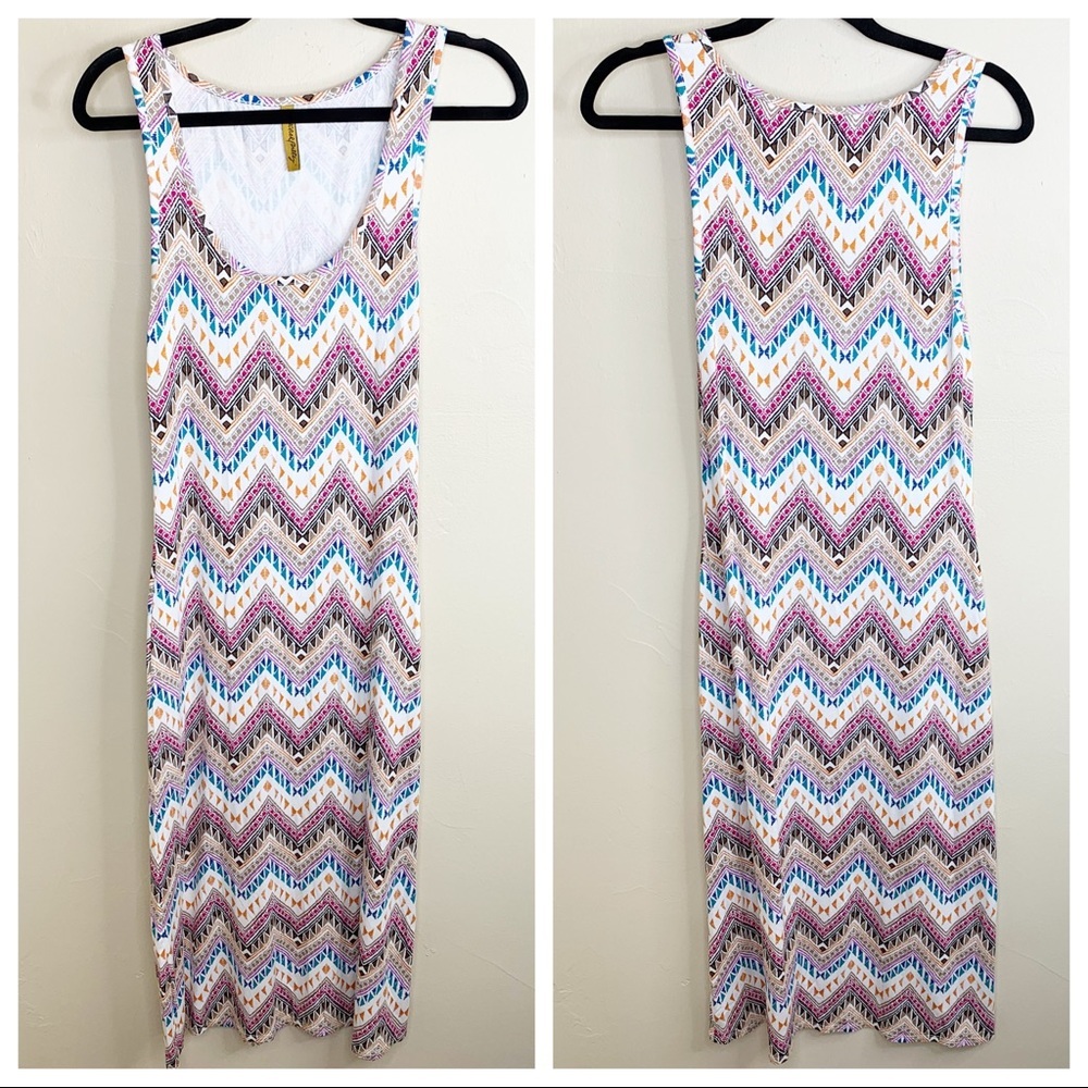 Rachel Pally Colorful Chevron Boho Tank Dress